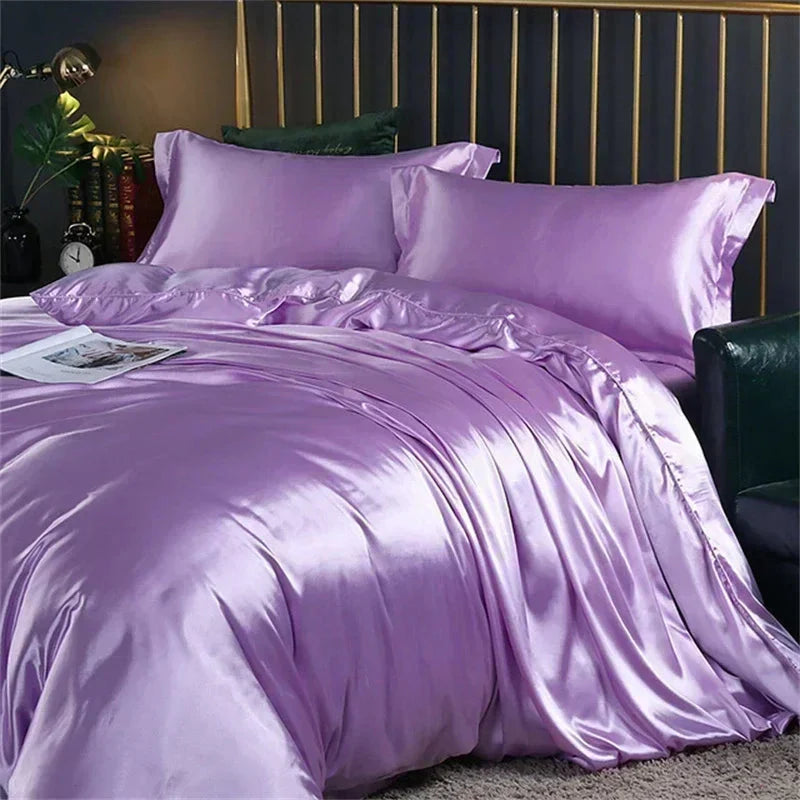 kawaiies-softtoys-plushies-kawaii-plush-Shades of Purple Mulberry Silk Bedding Set Bedding Sets Lavender Twin 