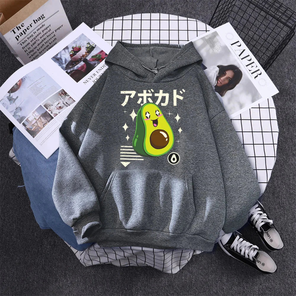 kawaiies-softtoys-plushies-kawaii-plush-Shikako the Happy Avocado Hoodie Hoodies Charcoal S 