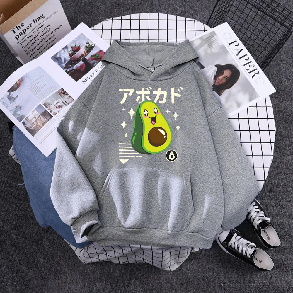 kawaiies-softtoys-plushies-kawaii-plush-Shikako the Happy Avocado Hoodie Hoodies Gray S 