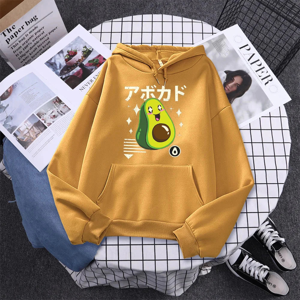 kawaiies-softtoys-plushies-kawaii-plush-Shikako the Happy Avocado Hoodie Hoodies Mustard S 