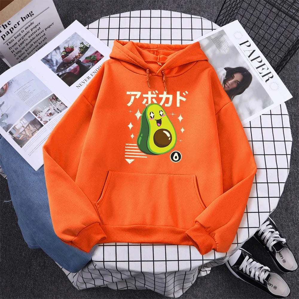 kawaiies-softtoys-plushies-kawaii-plush-Shikako the Happy Avocado Hoodie Hoodies Orange S 