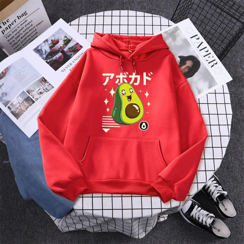 kawaiies-softtoys-plushies-kawaii-plush-Shikako the Happy Avocado Hoodie Hoodies Red S 