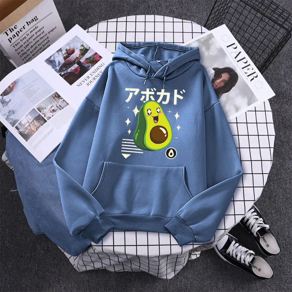 kawaiies-softtoys-plushies-kawaii-plush-Shikako the Happy Avocado Hoodie Hoodies Steel Blue S 