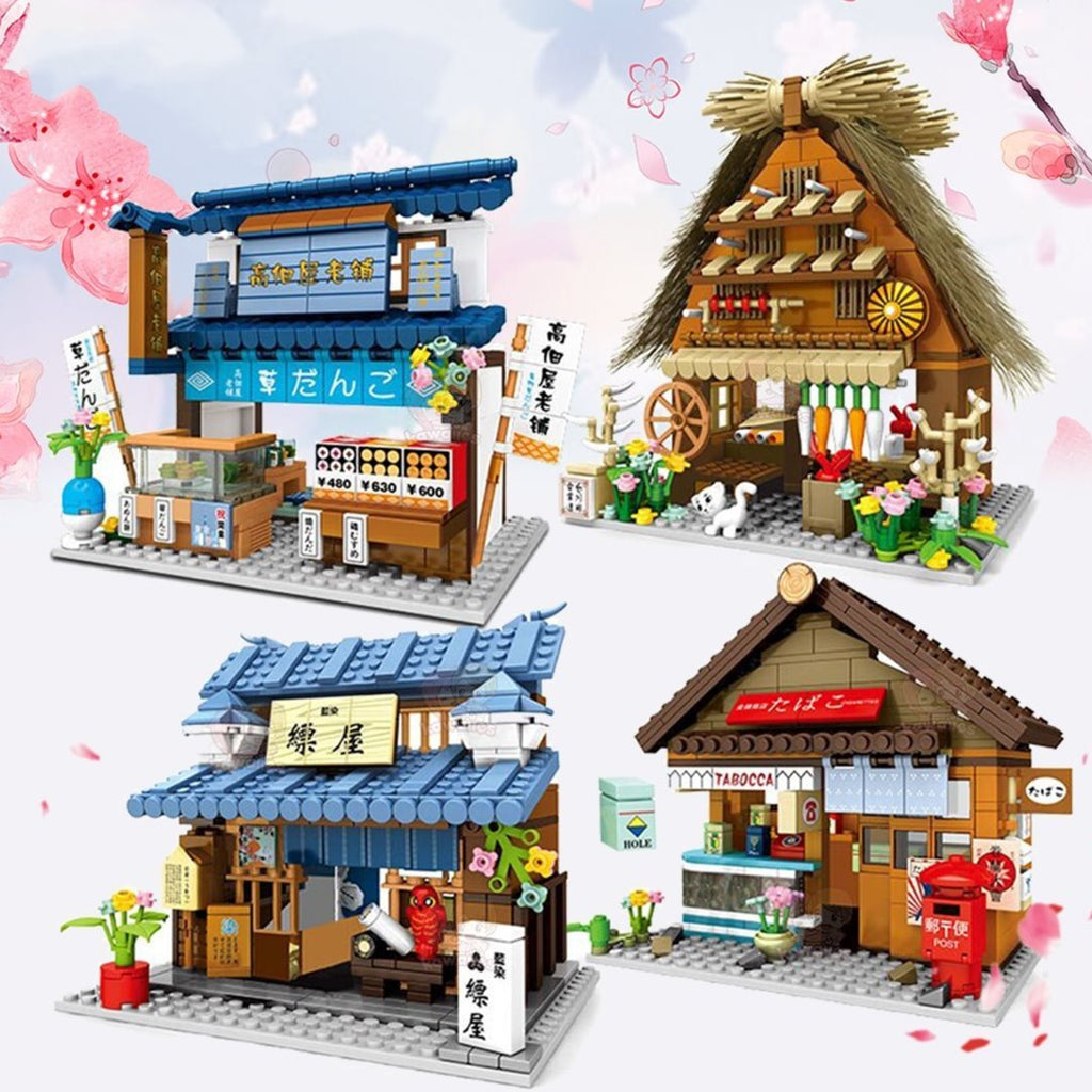 Shirakawa-go Dori Street Japanese Stores Building Sets - Limited Stock - Kawaiies - Adorable - Cute - Plushies - Plush - Kawaii