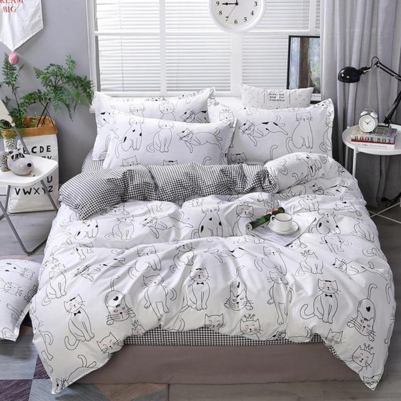 Cute Cat Print Bedding Set - Kawaiies - Adorable - Cute - Plushies - Plush - Kawaii