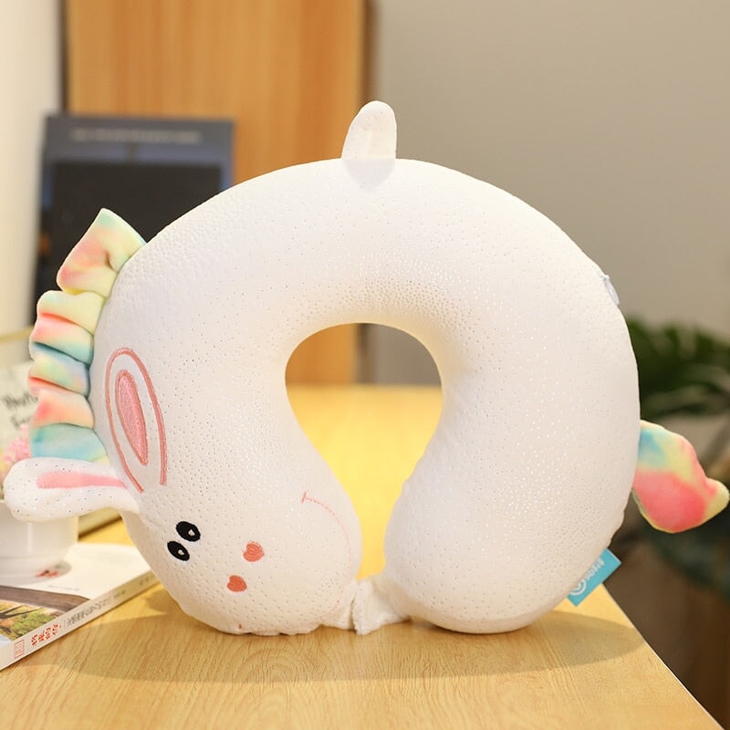 kawaiies-softtoys-plushies-kawaii-plush-Stuffed Animal Memory Foam U-Shaped Neck Pillow 2023 Collection V2 | NEW Pillows White Horse 