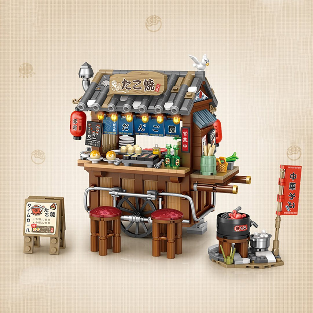 Takoyaki & Noodle Asian Street Stall Nano Building Blocks - Kawaiies - Adorable - Cute - Plushies - Plush - Kawaii