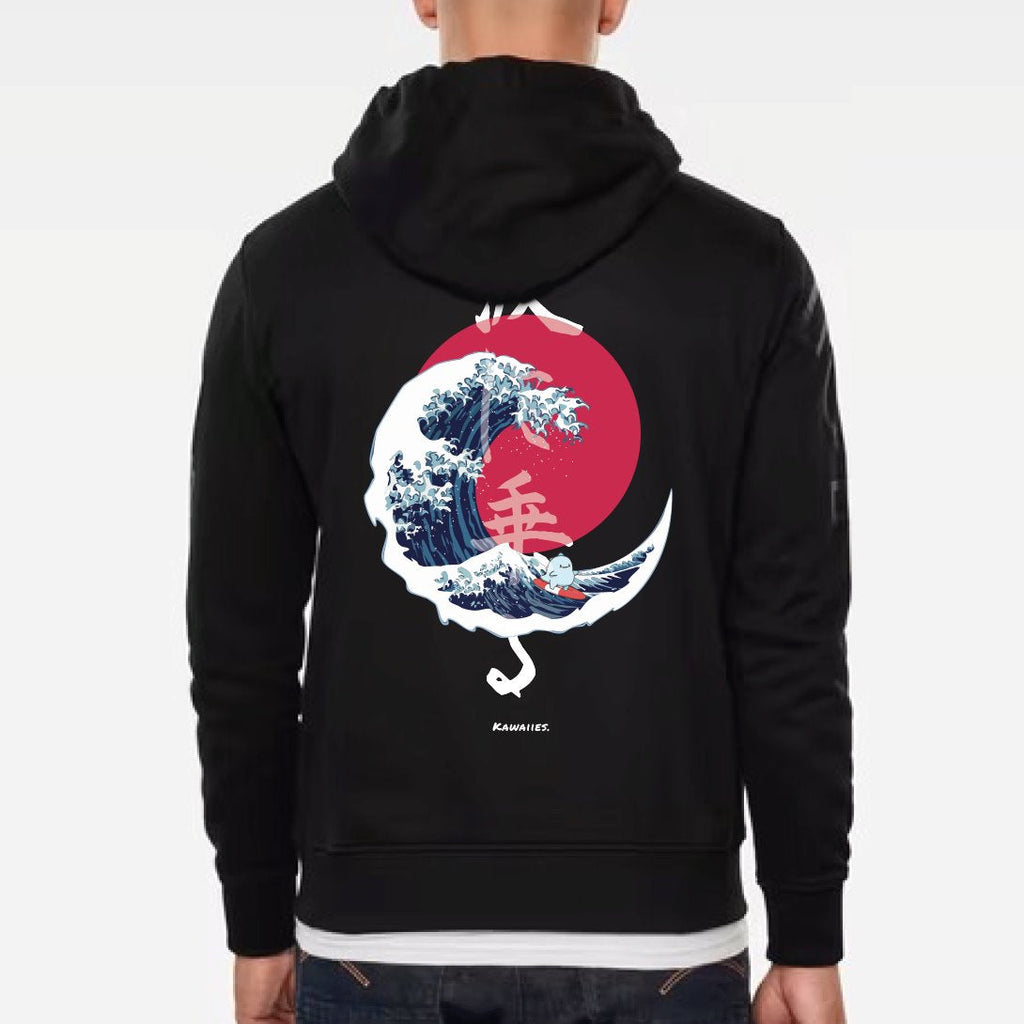 The Great Wave Blood Moon Sun Tato Hoodie - Kawaiies - Adorable - Cute - Plushies - Plush - Kawaii