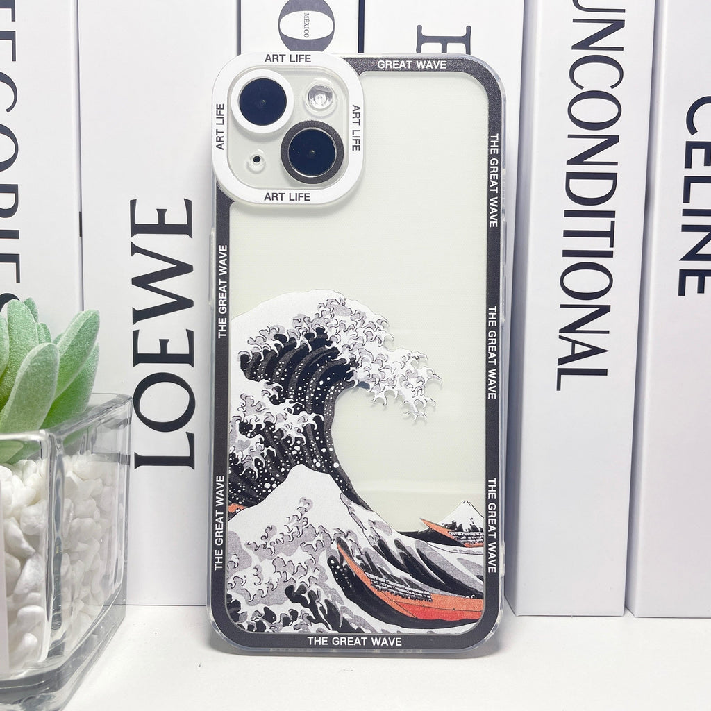 kawaiies-softtoys-plushies-kawaii-plush-The Great Wave Off Kanagawa Japanese-themed iPhone Case Accessories Black iPhone 7 8 SE2 