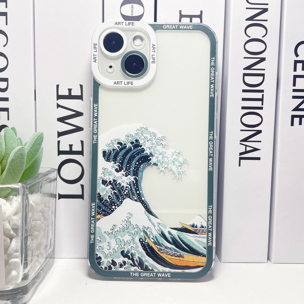 kawaiies-softtoys-plushies-kawaii-plush-The Great Wave Off Kanagawa Japanese-themed iPhone Case Accessories Green iPhone 7 8 SE2 