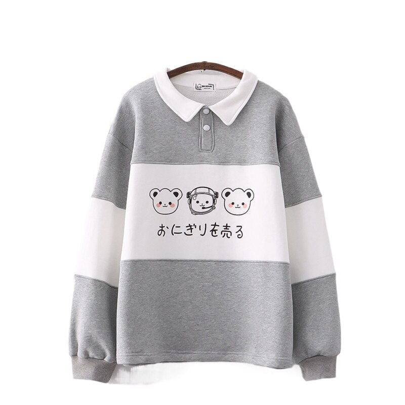 kawaiies-softtoys-plushies-kawaii-plush-Two-Tone Blue Gray Trip Bears Unisex Sweatshirts | NEW Hoodies Gray 