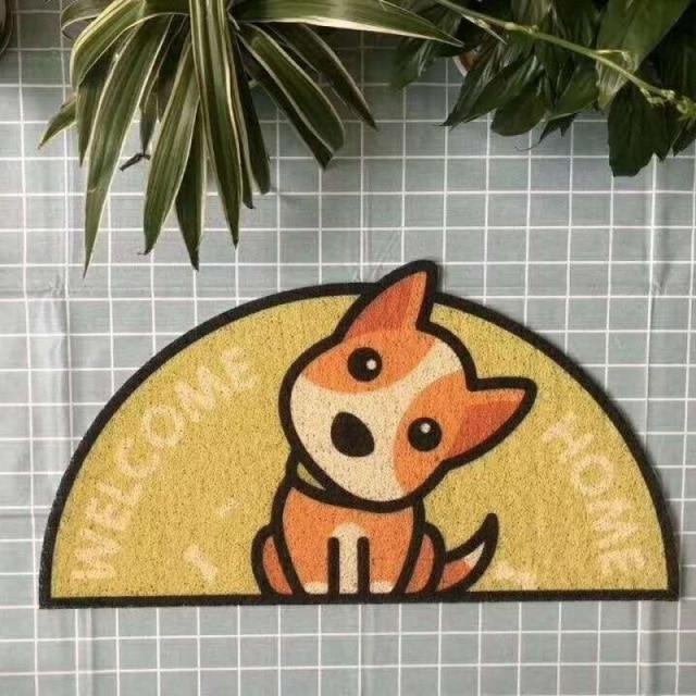 Welcome Home Dog Semi Circle Shape Mat - Kawaiies - Adorable - Cute - Plushies - Plush - Kawaii