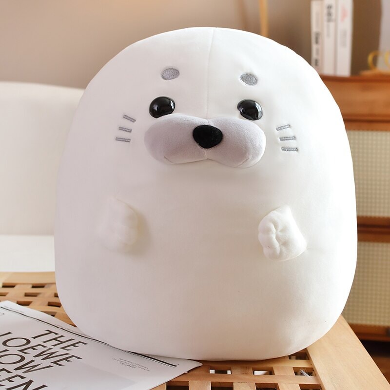 kawaiies-softtoys-plushies-kawaii-plush-White Blue Baby Seal Plushies | NEW Soft toy White 30cm 